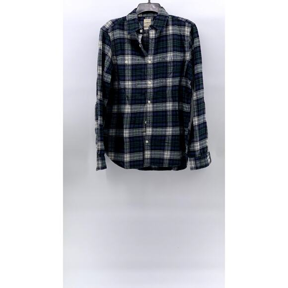 GAP Other - GAP Men's Blue-Green Plaid Button-Up Regular-Fit Long Sleeve Flannel Shirt SZ M